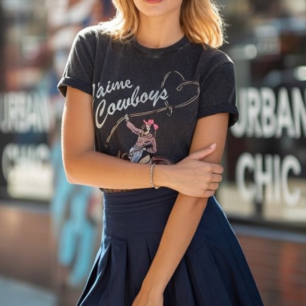 Hollister Charcoal Cowboy Graphic Tee Size Small